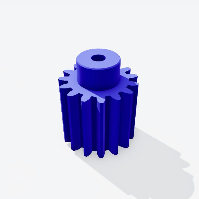 PA Spur gear Module 1, 15 teeth with 15mm width - Bore 3 mm