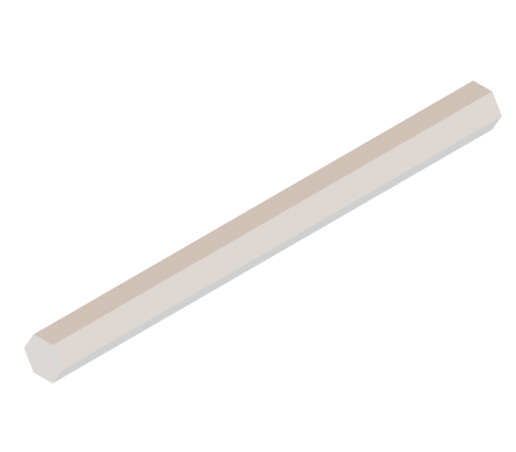 Aluminium hexagon SW19 length 1980 mm