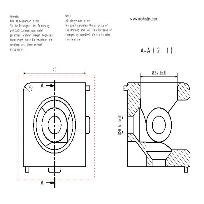 Würfelverbinder 40-3D I-Typ Nut 8